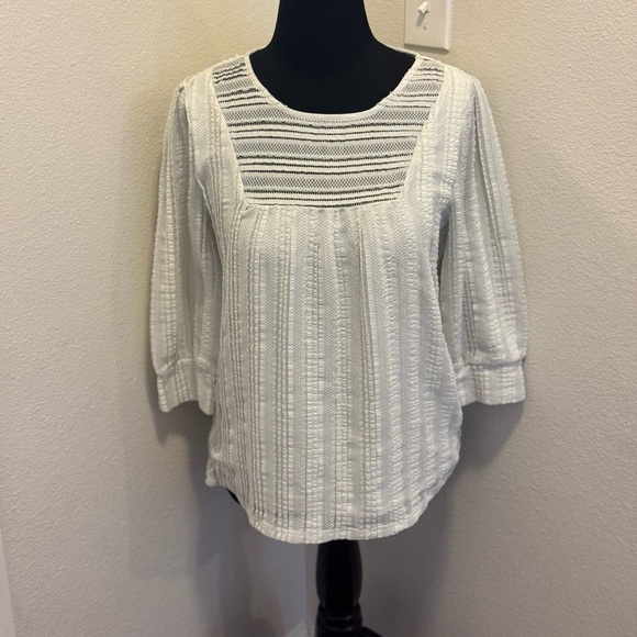 Express Tops - 2 FOR $20 Express White Lace Puff Sleeve Blouse Top Peasant Boho 3/4 Sleeve M